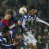 Goian, ministrul apararii, respinge un balon dintre Piturca si Vasilache, intr-un anterior Pandurii - Steaua.